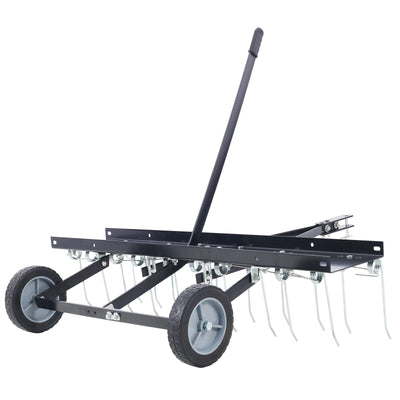 40-Inch Lawn Sweeper Tow Behind Dethatcher, Landscape Tractor Rake
