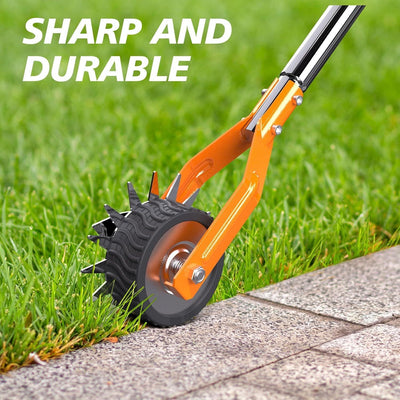 Wheel Rotary Edger, Sidewalk Manual Lawn Edger, Stainless Steel Handle, Adjustable Height -66.7Inch
