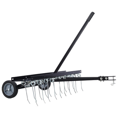 40-Inch Lawn Sweeper Tow Behind Dethatcher, Landscape Tractor Rake