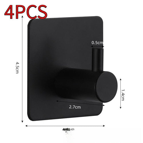 Nail-free Stainless Steel Single Hook Alumimum Hook Towel Self-adhesive Hook Single Hook