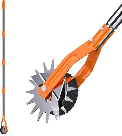 Wheel Rotary Edger, Sidewalk Manual Lawn Edger, Stainless Steel Handle, Adjustable Height -66.7Inch